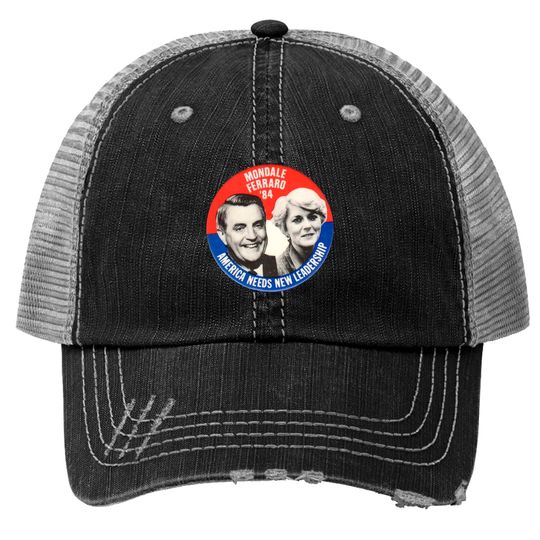 Discover Mondale Ferraro Trucker Hat Walter Geraldine Election Trucker Hats