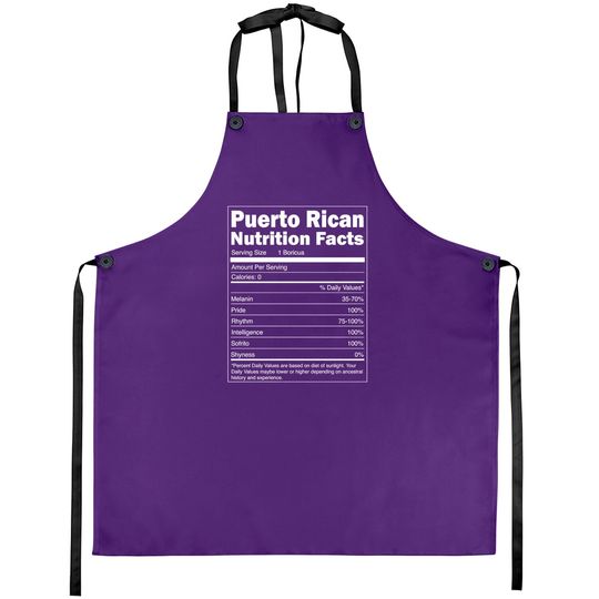 Discover Puerto RIco Boricua Gift - Puerto Rican Nutrition Facts - Puerto Rico Gift - Aprons