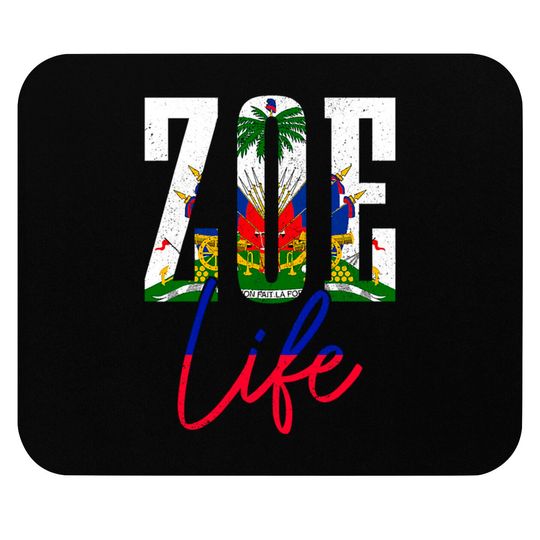 Discover Haiti Flag Zoe Haitian Life Pride Vintage Haiti Mouse Pads
