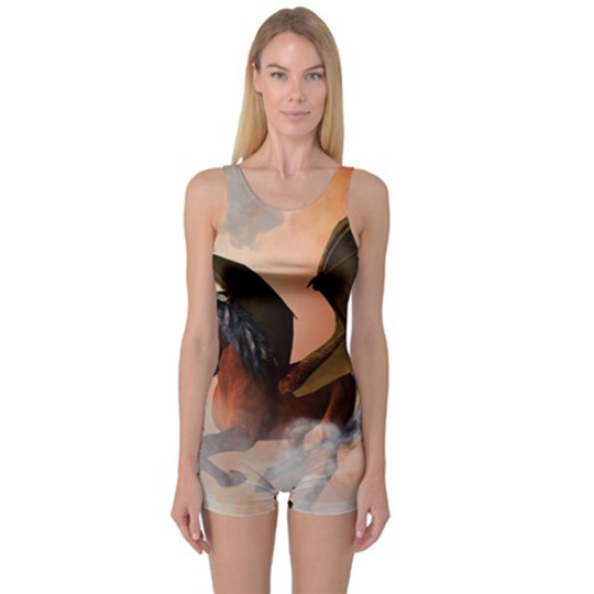 Discover The Dark Unicorn Women's Boyleg One Piece Swimsuits