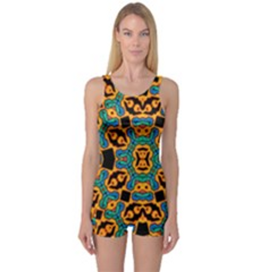 Discover Fading Holes Women's Boyleg One Piece Swimsuit