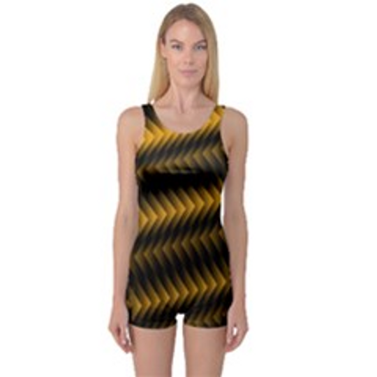 Discover Ornament Stucco Close Pattern Art One Piece Boyleg Swimsuit