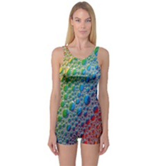 Discover Bubbles Rainbow Colourful Colors One Piece Boyleg Swimsuit