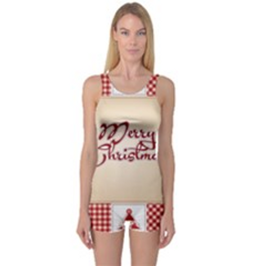 Discover Christmas Xmas Patterns Pattern One Piece Boyleg Swimsuit