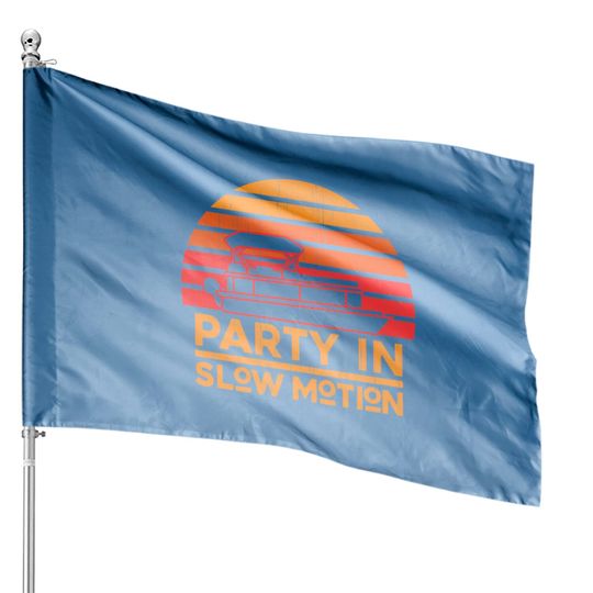 Discover Vintage Party In Slow Motion Gift - Pontoon Boat - House Flags