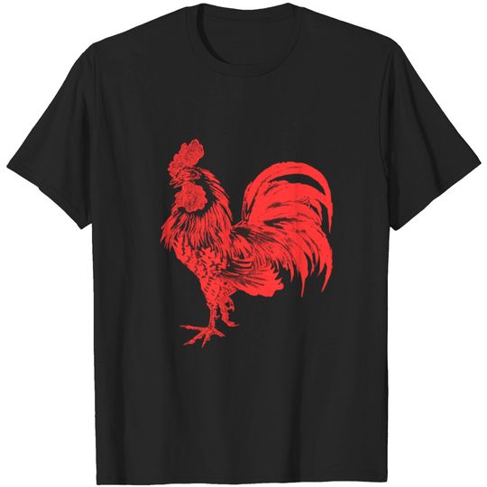 Discover Red Rooster Cocky Vintage Rooster Lover Gift T-shirt