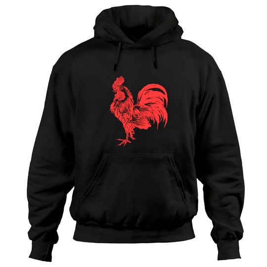 Discover Red Rooster Cocky Vintage Rooster Lover Gift Hoodies