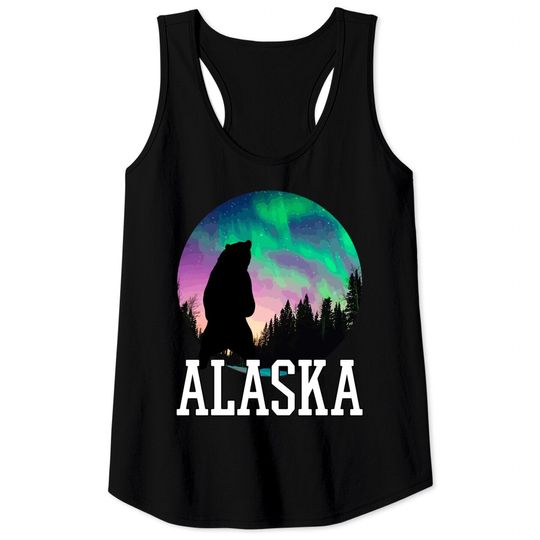 Discover Alaska Nothern Lights Viewing Vacation Tank Tops