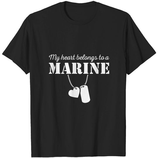Discover my heart belongs to a marine girlfriend boyfriend T-shirt