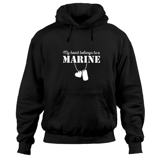 Discover my heart belongs to a marine girlfriend boyfriend Hoodies