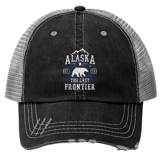 Discover Alaska The Last Frontier Print Trucker Hats