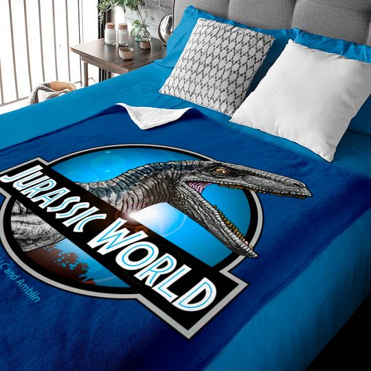 Discover jurassic world, movie, film, 2022, 2015, Velociraptor, raptor, Blue - Jurassic World - Baby Blankets