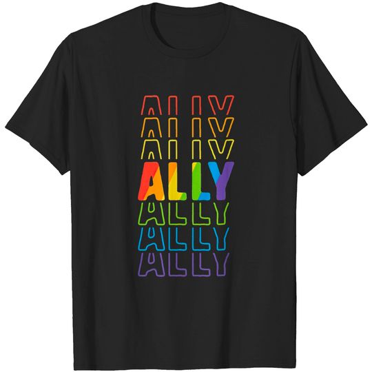 Discover Ally LGBT Pride Rainbow Flag Parade Ally March Mom T-shirt