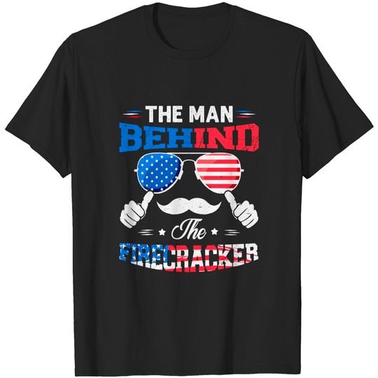 Discover The Man Behind The Firecracker 4th Of July American Flag - Behind The Firecracker 4th Of July - T-Shirt