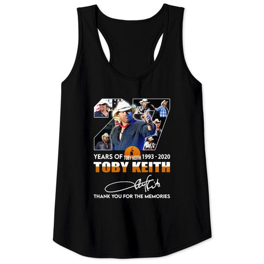 Discover Toby Keith 1993-2022 Toby Keith Thank You The Memories Tank Tops