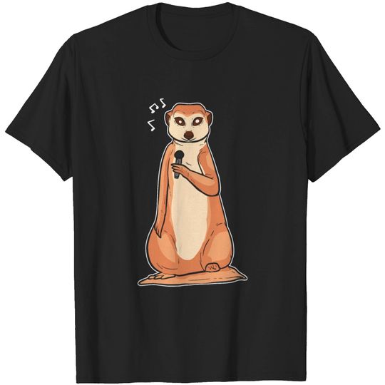 Discover Singing Meerkat Zoo Animal Musician Music T-shirt