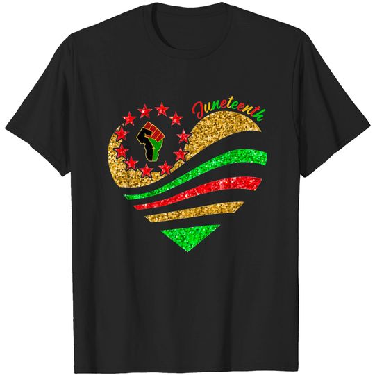 Discover Juneteenth Betsy Ross Flag Heart T-shirt