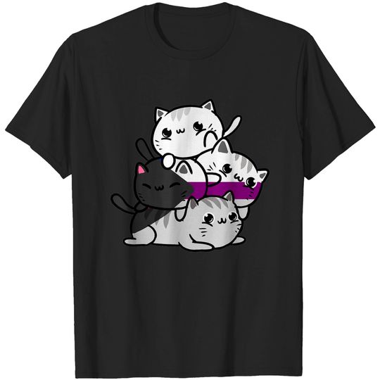Discover Kawaii Cat Pile Demisexual Pride Flag T-Shirt