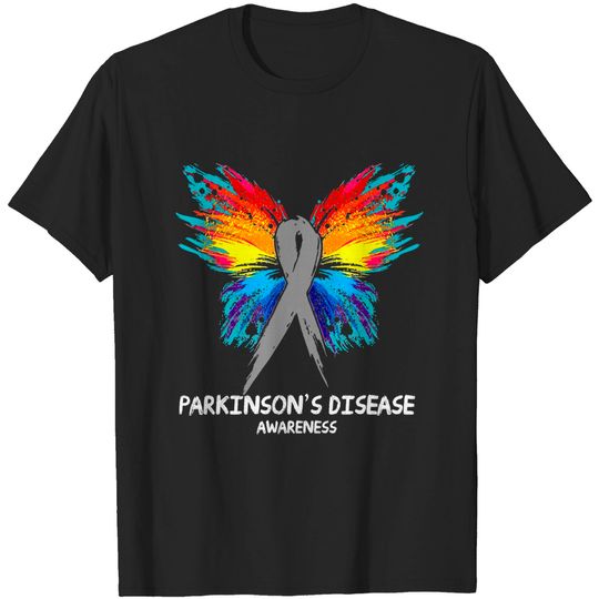 Discover PARKINSON'S DISEASE Awareness butterfly Ribbon - Parkinsons Disease - T-Shirt