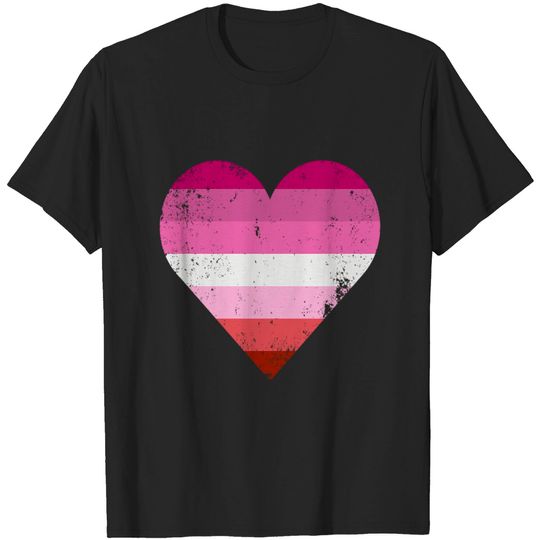 Discover Lesbian Pride Heart Flag - Lesbian Flag - T-Shirt
