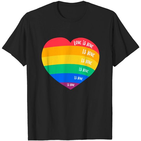 Discover LGBT pride month rainbow heart love is love - Pride Month - T-Shirt