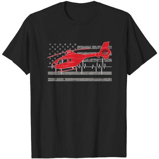 Discover American Flag Flight Medic Heartbeat T-shirt