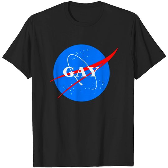 Discover Gay NASA Logo Space Pride Graphic T-Shirt