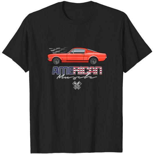 Discover American Muscle-Signal Flare Red - 1966 Fastback - T-Shirt