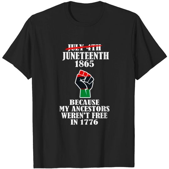 Discover Juneteenth Ancestors Black African American Flag.. T-shirt