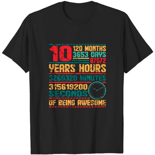 Discover 10th birthday numbers 10 years old Bday Ten T-shirt