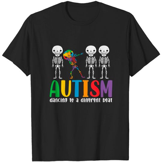 Discover Autism Dancing to a Different Beat Skeleton T-shirt