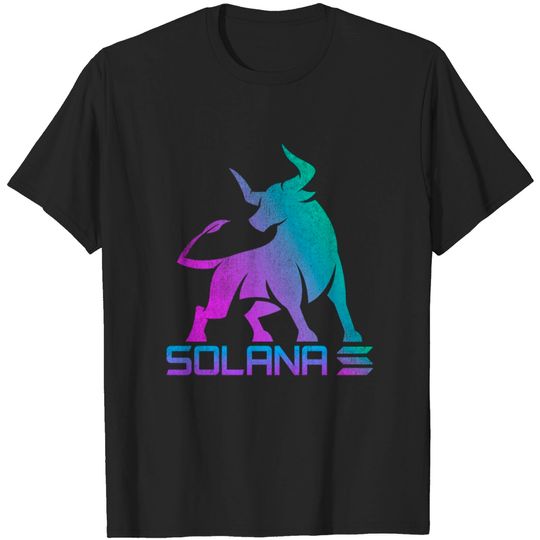 Discover Vintage bull market Solana Coin Crypto Token T-shirt