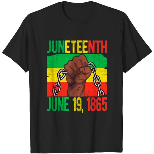 Discover Juneteenth June 19th 1865 Juneteenth Black Freedom Day Flag T-Shirt