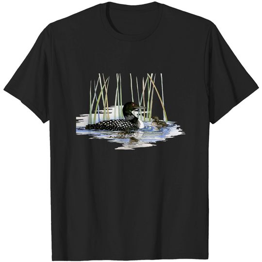 Discover Watercolor and Ink Loons - Loon - T-Shirt