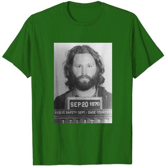 Discover Jim Morrison Mugshot Designer T-Shirt