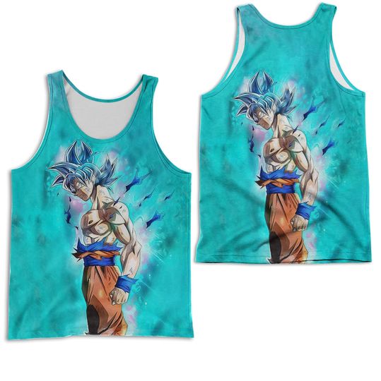 Discover Dragon Ball Super Super Saiyan Blue Goku 3D Tank Top