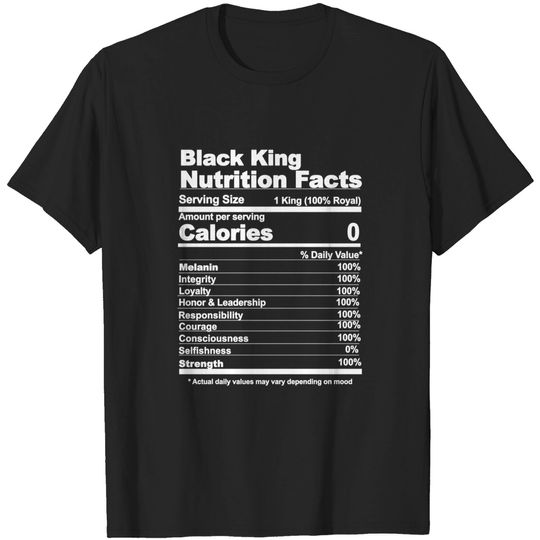 Discover black King nutritional facts T-Shirt