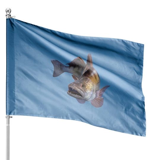 Discover Walleye Freshwater Fish Fishing House Flags