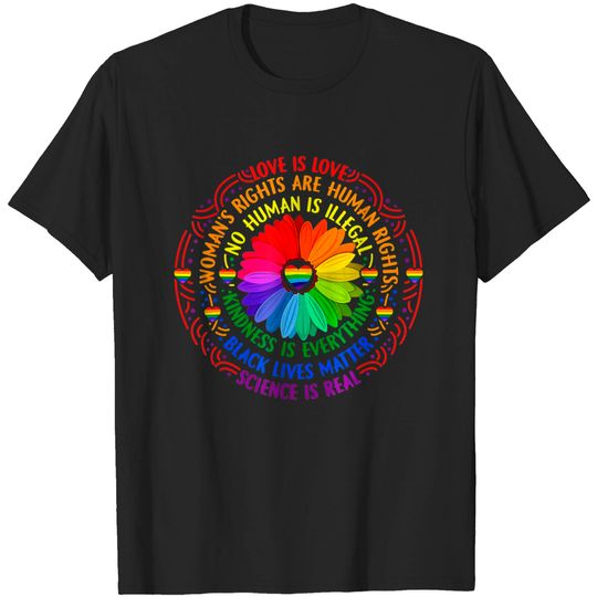 Discover Pride Gay Rainbow Shirt Human LGBT Month Sunflower Plus Size T-Shirt