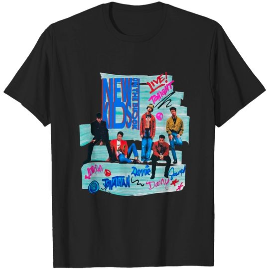 Discover Vintage NKOTB Mixtape Tour 2022 Shirt - New Kids On The Block Pink Band Tee