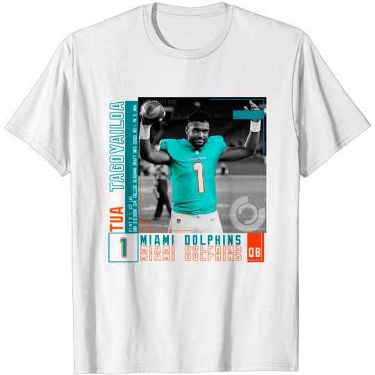 Discover Tua Tagovailoa Football Edit Tapestries Dolphins - Tua Tagovailoa - T-Shirt