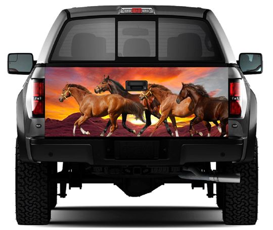 Discover Horses Tailgate Graphic Decal Pickup Truck