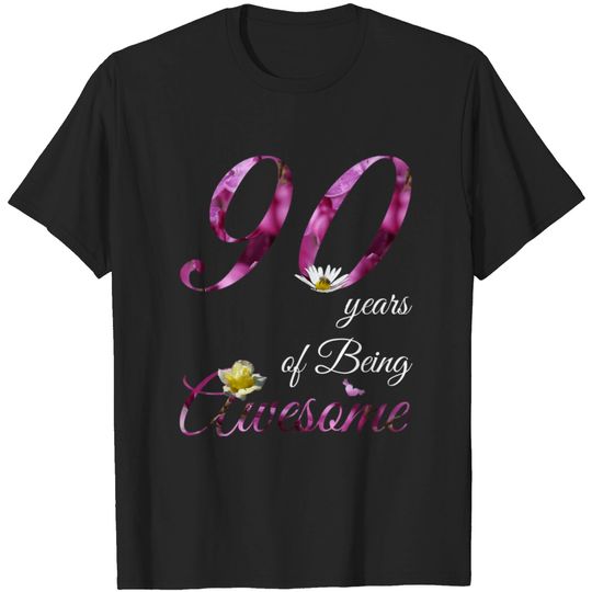 Discover 90 Year Old Shirt Awesome Floral 1933 90Th Birthda T-shirt