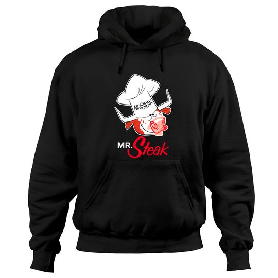 Discover MR. STEAK Hoodies - Defunct Restaurant Chain Logo - Black Version - Steakhouse - Hoodies