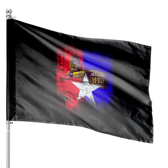 Discover Havana and Cuban Flag House Flags