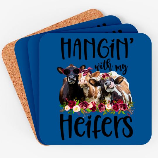 Discover Hangin With My Heifers Cow Gift Coasters