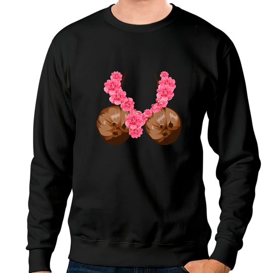 Discover Hawaiian Coconut Bra Cool Halloween Flowery DIY Sweatshirts
