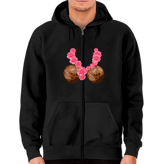 Discover Hawaiian Coconut Bra Cool Halloween Flowery DIY Zip Hoodies