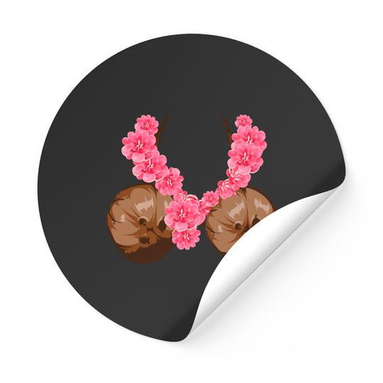 Discover Hawaiian Coconut Bra Cool Halloween Flowery DIY Stickers