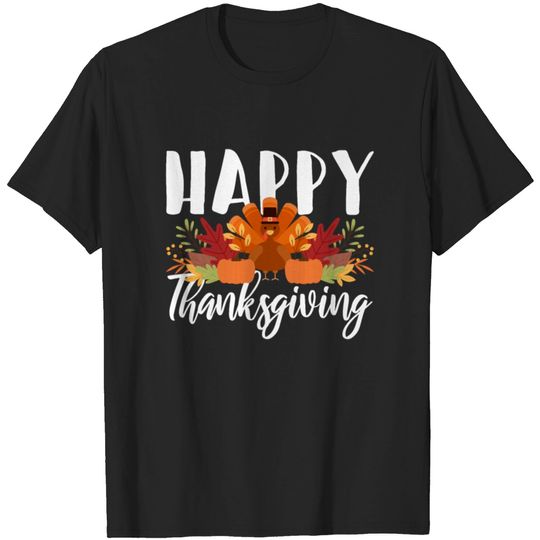 Discover Happy Thanksgiving I Native Turkey Pilgrim T-shirt